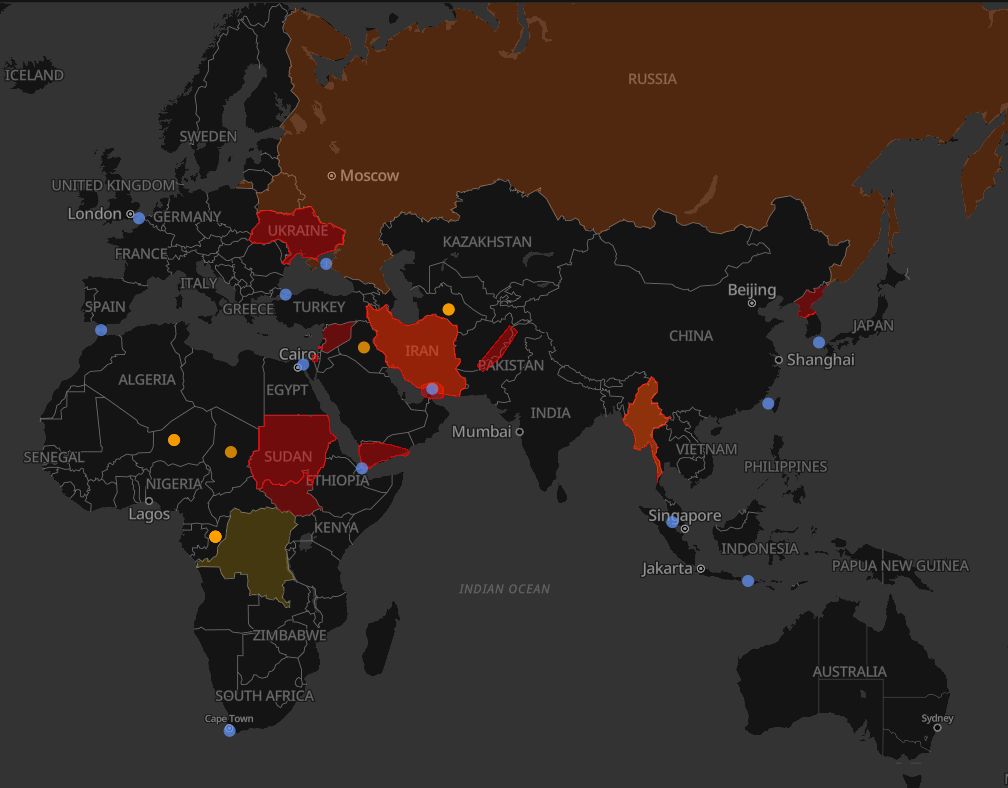 Travel safety in conflict zones